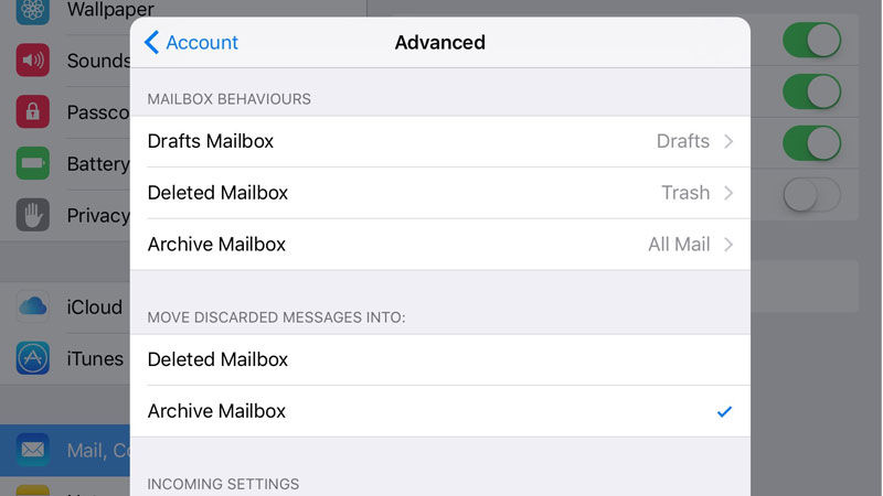 iPad archive inbox